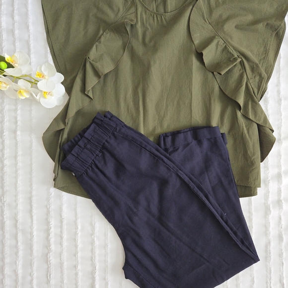 Olive Green Ruffle Blouse.Only the blouse. - Picture 7 of 10